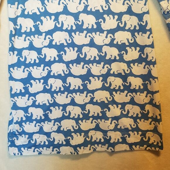 Lilly Pulitzer L Christie Dress Tusk In Sun Bay Blue Elephant Print Jersey Beach - Picture 3 of 9